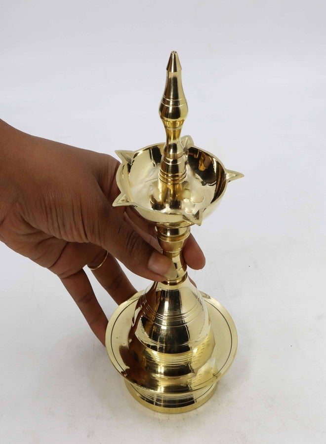 Spillbox مصباح الزيت Spillbox التقليدي المصنوع يدويًا من النحاس |Annam Kuthu Vilakku | كيرالا ديا | الطاووس ديا للمنزل معبد بوجا مقالات ديكور الهدايا [300 جرام] - عمود فاخر كيرالا - Image 3